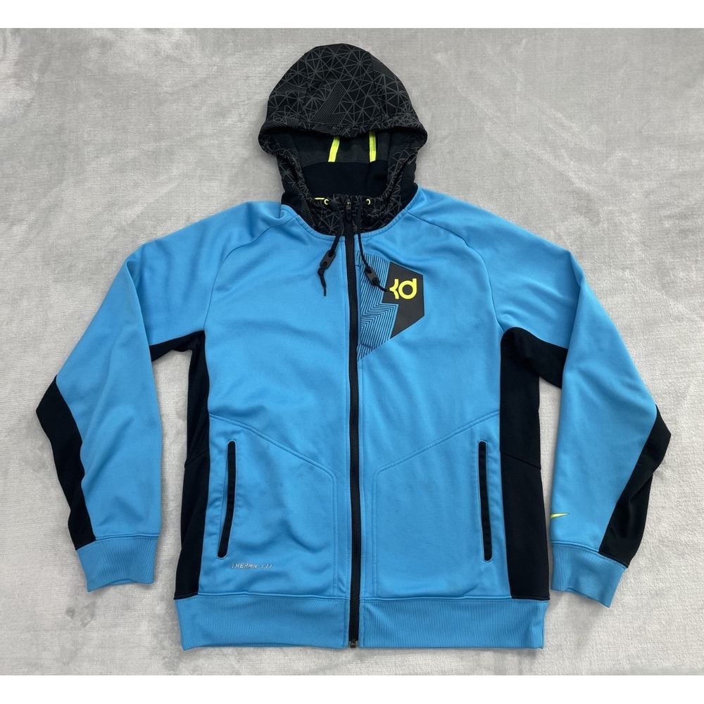 Nike KD Therma-Fit Full Zip Hoodie Men's Large Blue Black Kevin Durant Jacket
